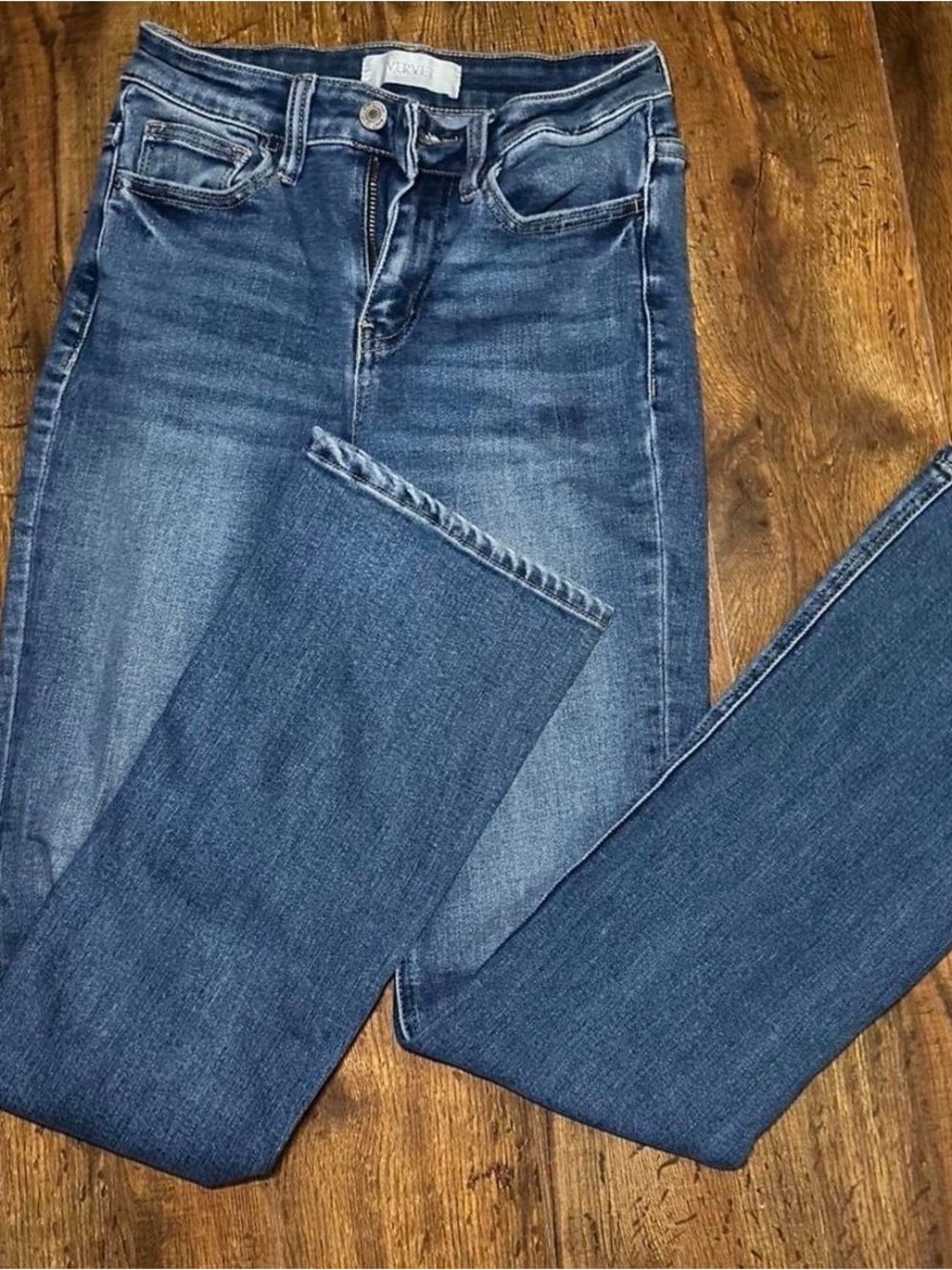 Women’s Dark Blue Bootcut Jeans with Subtle Fade